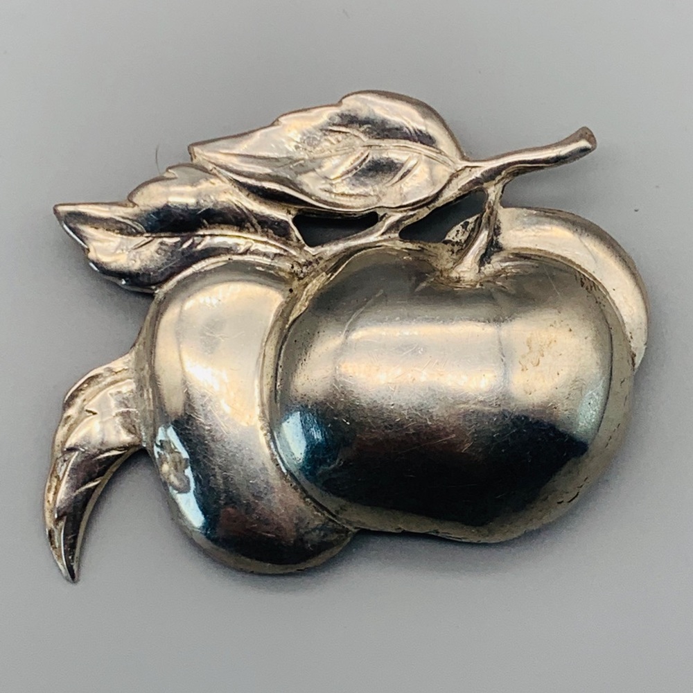 Rare Vintage Gump’s Sterling Apple Brooch G. Cini